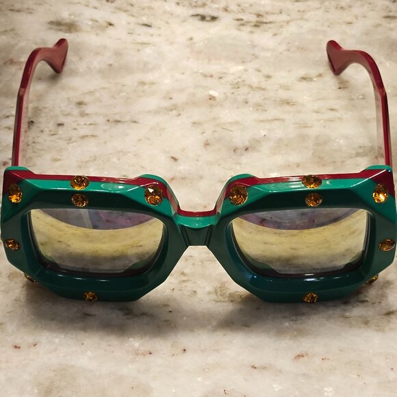 GUCCI HOLLYWOOD FOREVER OVERSIZED SQUARE MASK EMBELLISHED CRYSTAL SUNGLASSES main image 7